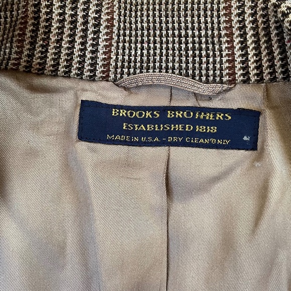 Brooks Brothers Blazer Men's 42L Brown Windowpane Plaid 100% Camel Hair Grandpa‎ - Picture 5 of 12